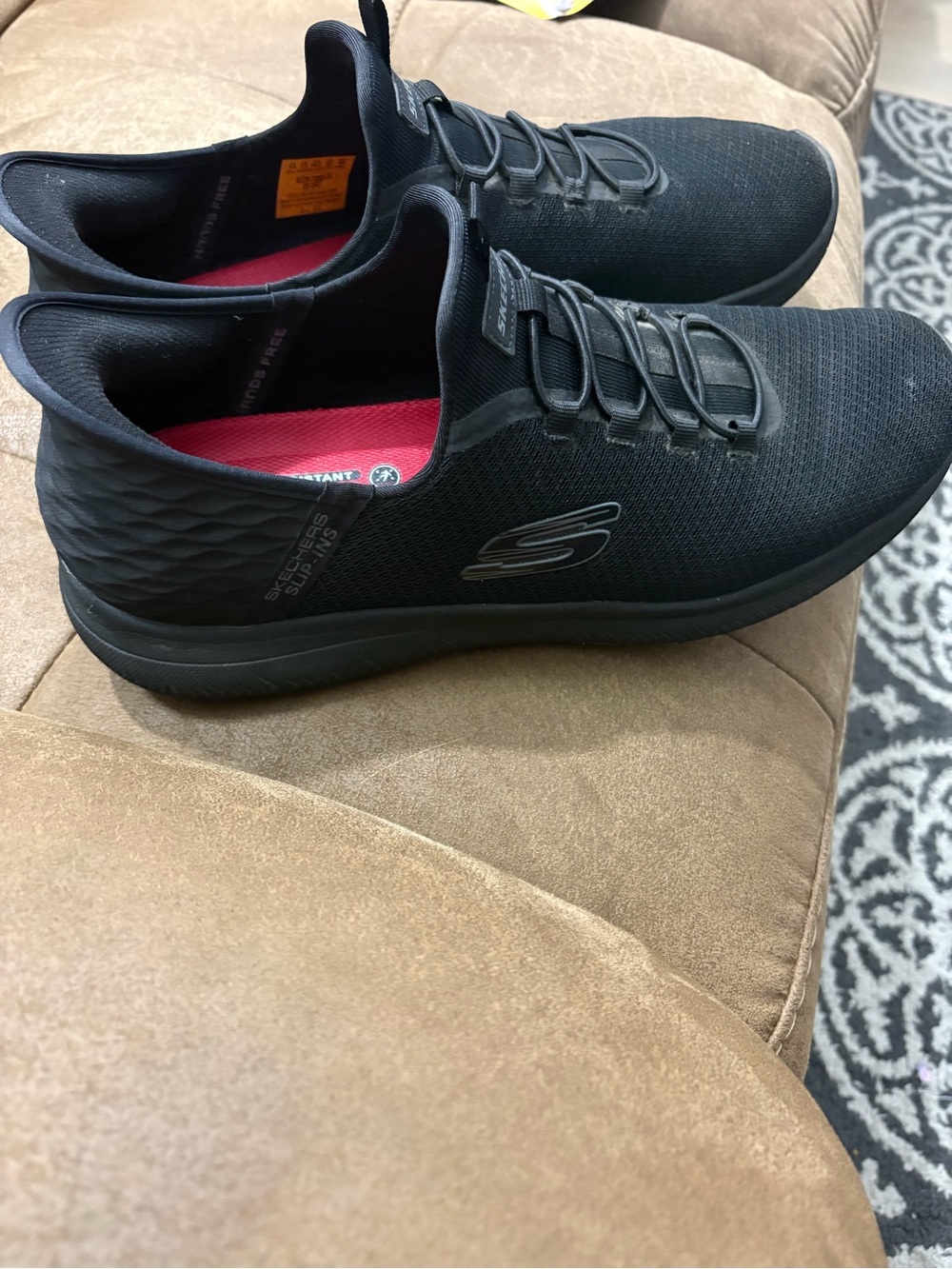 Skechers Men's Black Athletic Slip-On Sneakers with Insole